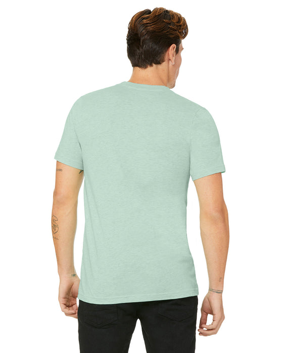 Rear view of the BELLA + CANVAS Unisex Heather CVC T-Shirt