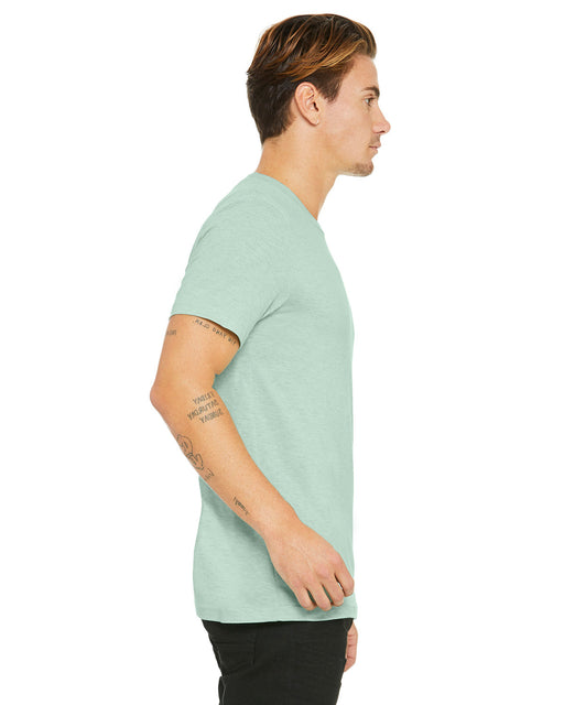 Right view of the BELLA + CANVAS Unisex Heather CVC T-Shirt