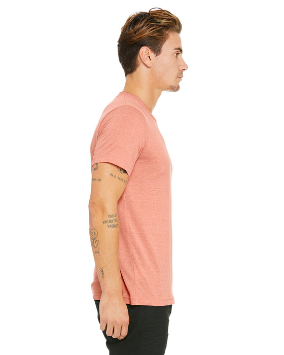 Right view of the BELLA + CANVAS Unisex Heather CVC T-Shirt