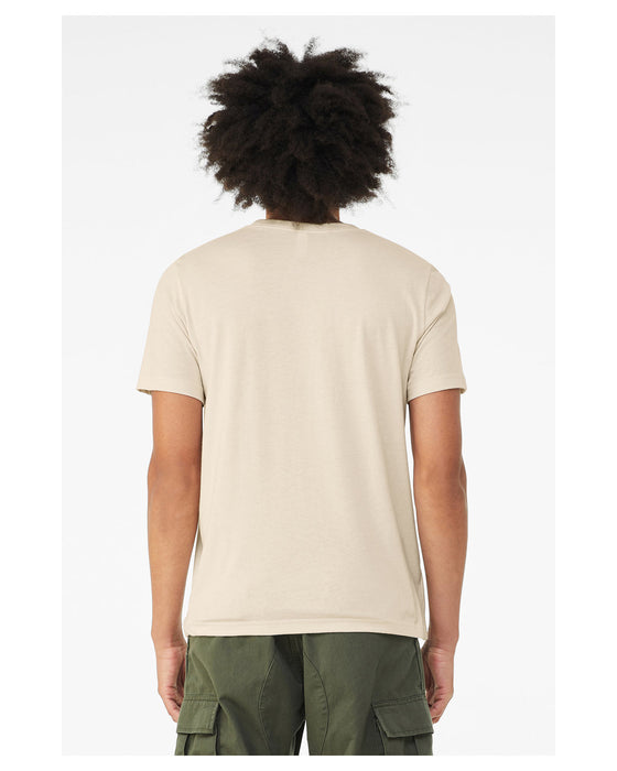 Rear view of the BELLA + CANVAS Unisex Heather CVC T-Shirt