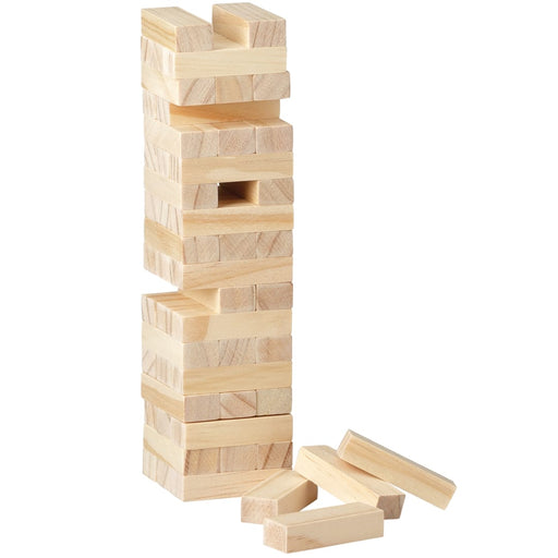 Angle-Right and Blank view of the Tumbling Tower Wood Block Stacking Game