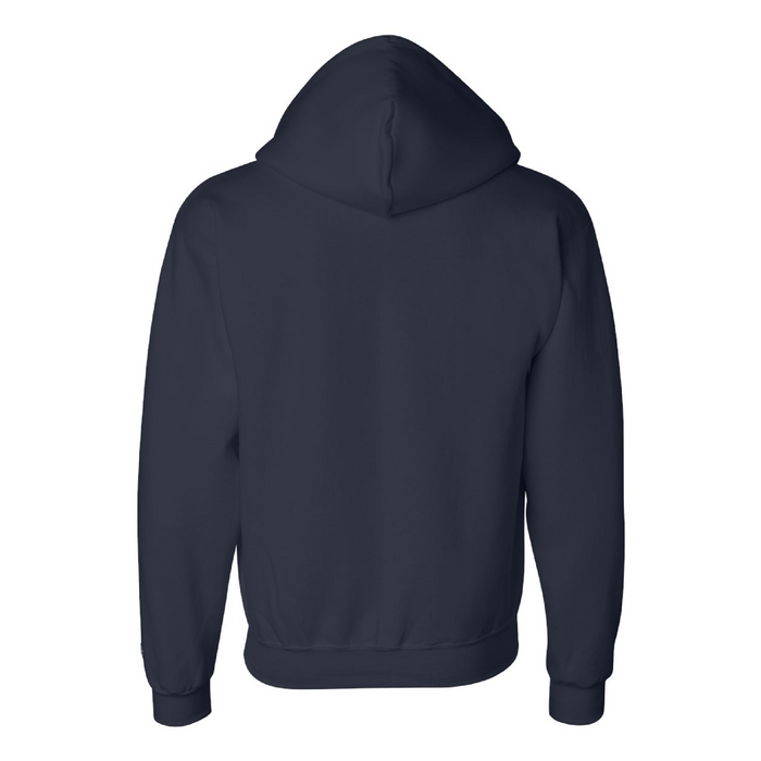 Rear view of the Champion Powerblend® Full-Zip Hooded Sweatshirt - 