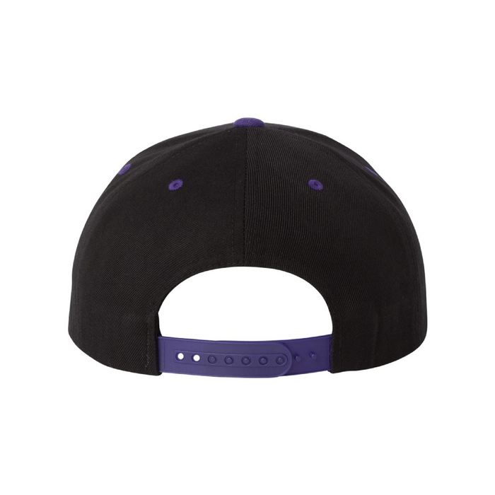 Rear view of the Premium Flat Bill Snapback Cap - 