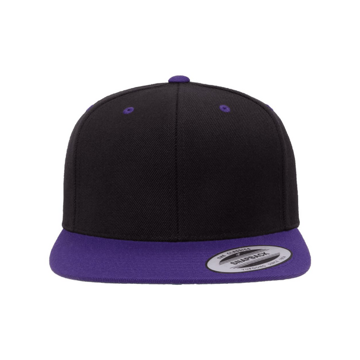 Front view of the Premium Flat Bill Snapback Cap - 
