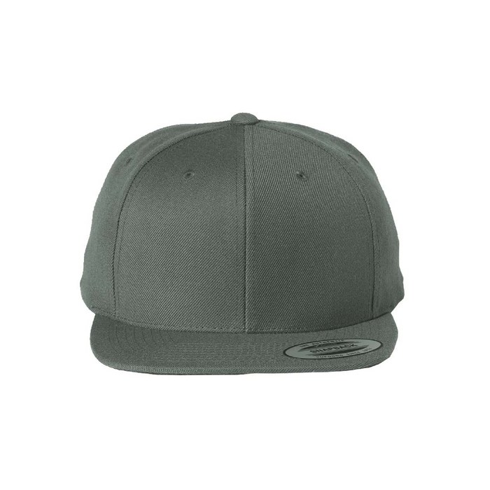 Front view of the Premium Flat Bill Snapback Cap - 