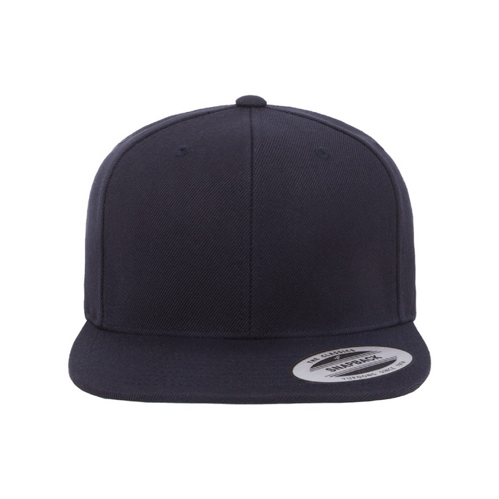Front view of the Premium Flat Bill Snapback Cap - 