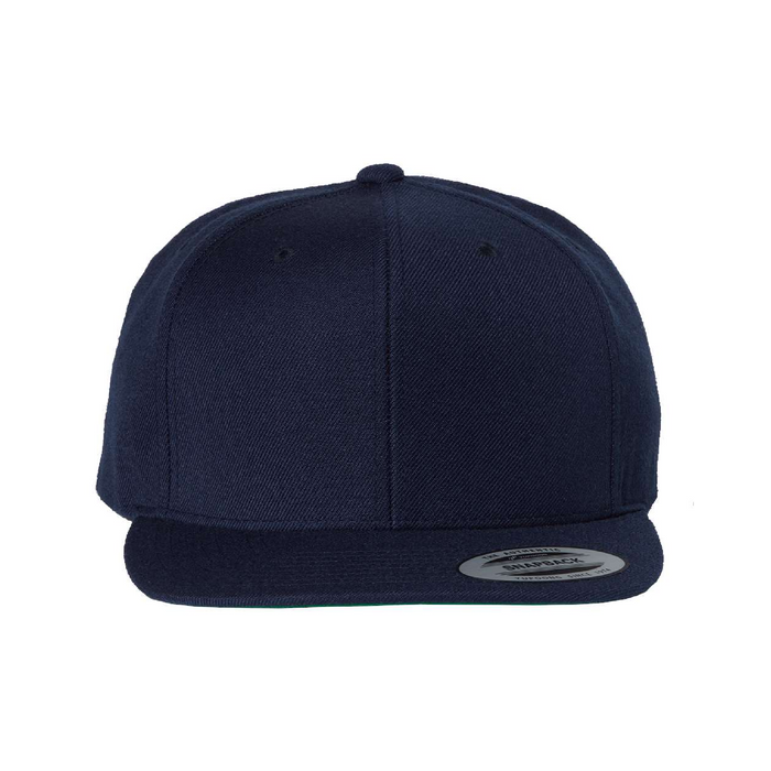 Front view of the Premium Flat Bill Snapback Cap - 
