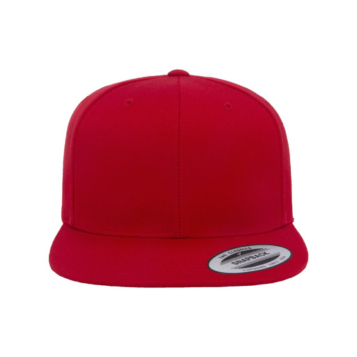 Front view of the Premium Flat Bill Snapback Cap - 