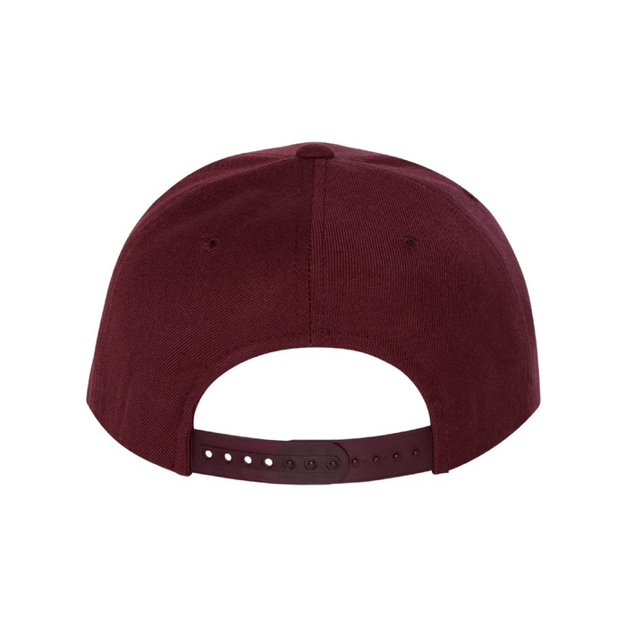 Rear view of the Premium Flat Bill Snapback Cap - 
