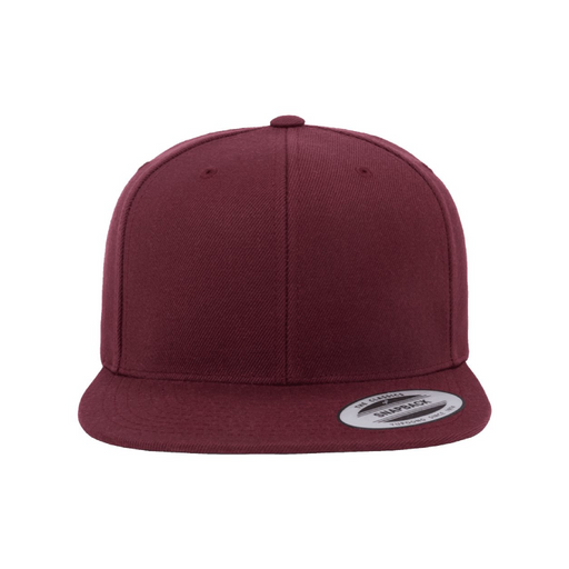 Front view of the Premium Flat Bill Snapback Cap - 