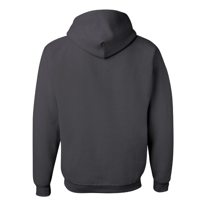 Rear view of the JERZEES NuBlend® Hooded Sweatshirt - 