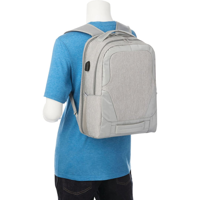 Angle-Right and Blank view of the Overland 17" TSA Computer Backpack w/ USB Port