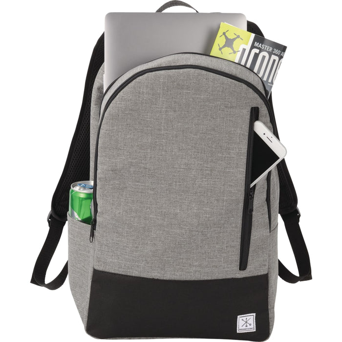 Front and Blank view of the Merchant & Craft Grayley 15" Computer Backpack