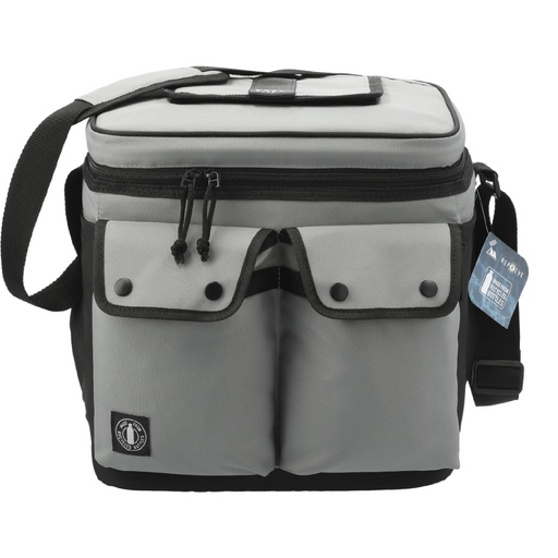Front and Blank view of the Arctic Zone ® Repreve® 24 Can Double Pocket Cooler