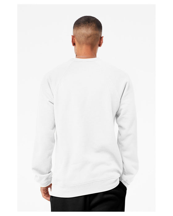 Rear view of the BELLA + CANVAS Unisex Sponge Fleece Crewneck Sweatshirt