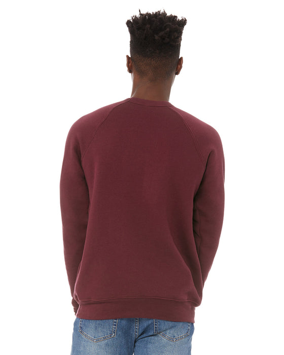 Rear view of the BELLA + CANVAS Unisex Sponge Fleece Crewneck Sweatshirt