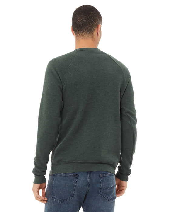 Rear view of the BELLA + CANVAS Unisex Sponge Fleece Crewneck Sweatshirt