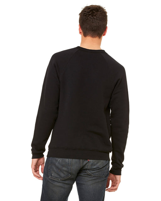 Rear view of the BELLA + CANVAS Unisex Sponge Fleece Crewneck Sweatshirt