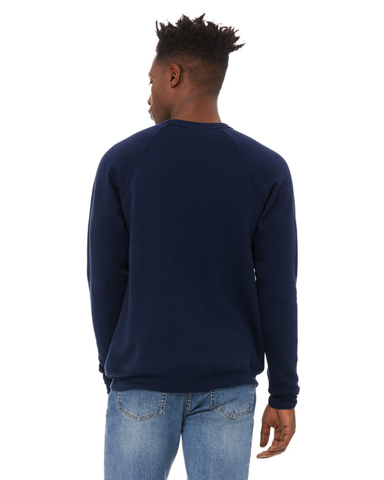 Rear view of the BELLA + CANVAS Unisex Sponge Fleece Crewneck Sweatshirt