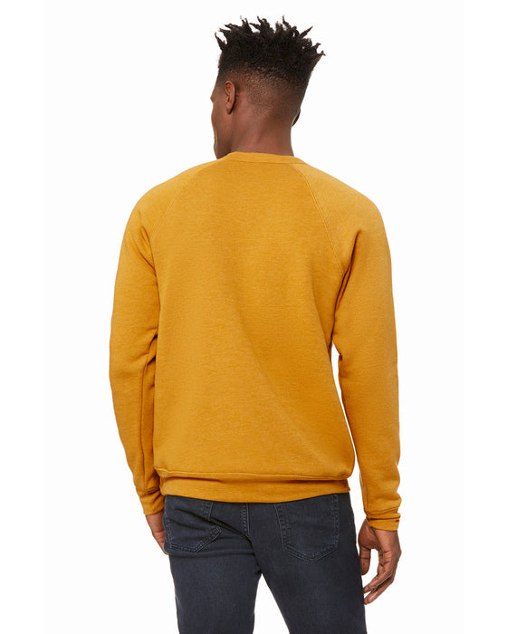 Rear view of the BELLA + CANVAS Unisex Sponge Fleece Crewneck Sweatshirt