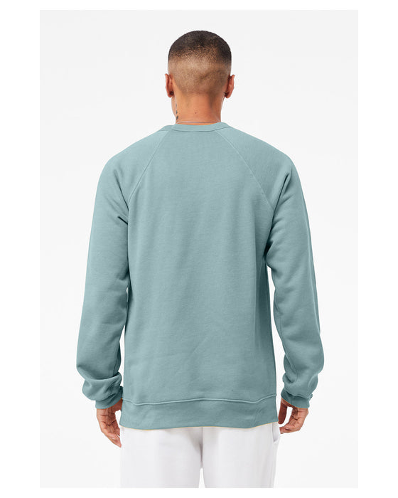 Rear view of the BELLA + CANVAS Unisex Sponge Fleece Crewneck Sweatshirt