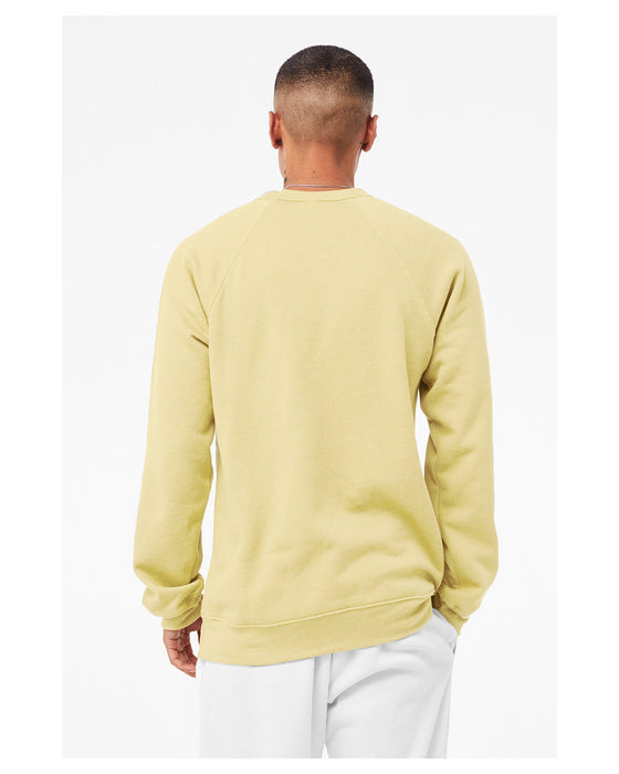 Rear view of the BELLA + CANVAS Unisex Sponge Fleece Crewneck Sweatshirt