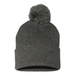 Front view of the 12" Pom-Pom Cuffed Beanie - 