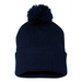 Front view of the 12" Pom-Pom Cuffed Beanie - 
