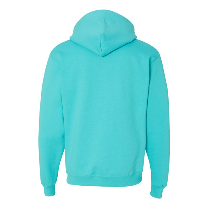 Rear view of the JERZEES NuBlend® Hooded Sweatshirt - 