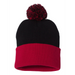Rear view of the 12" Pom-Pom Cuffed Beanie - 