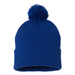 Front view of the 12" Pom-Pom Cuffed Beanie - 