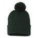 Front view of the 12" Pom-Pom Cuffed Beanie - 