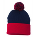 Rear view of the 12" Pom-Pom Cuffed Beanie - 