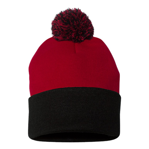 Rear view of the 12" Pom-Pom Cuffed Beanie