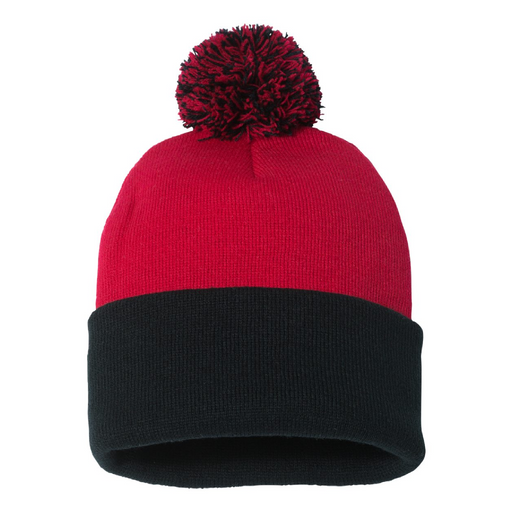 Front view of the 12" Pom-Pom Cuffed Beanie