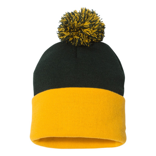 Front view of the 12" Pom-Pom Cuffed Beanie