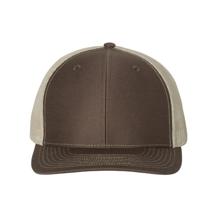 Front view of the Richardson Snapback Trucker Cap - 