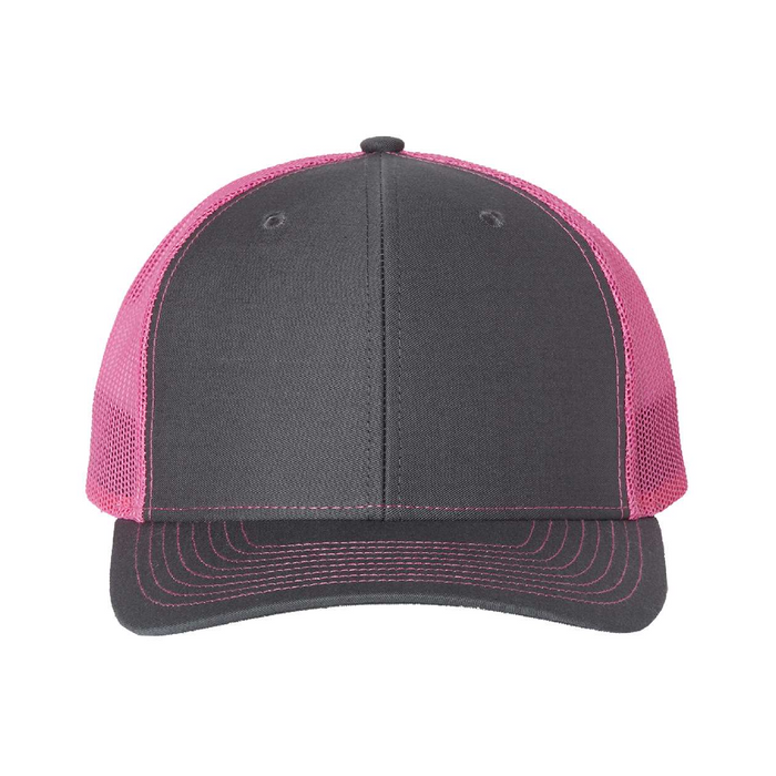 Front view of the Richardson Snapback Trucker Cap - 