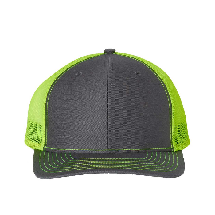 Front view of the Richardson Snapback Trucker Cap - 
