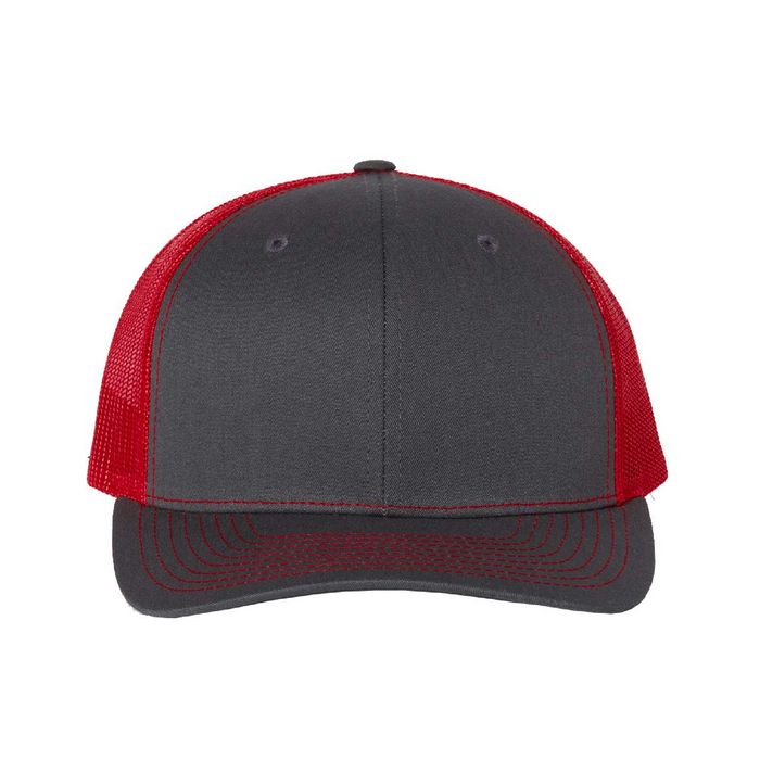 Front view of the Richardson Snapback Trucker Cap - 