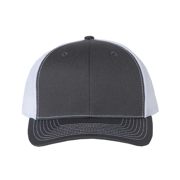 Front view of the Richardson Snapback Trucker Cap - 