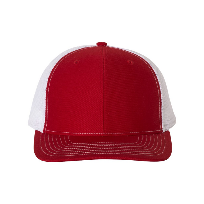 Front view of the Richardson Snapback Trucker Cap - 