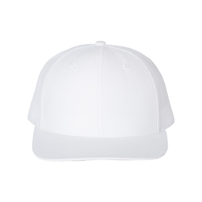 Front view of the Richardson Snapback Trucker Cap - 