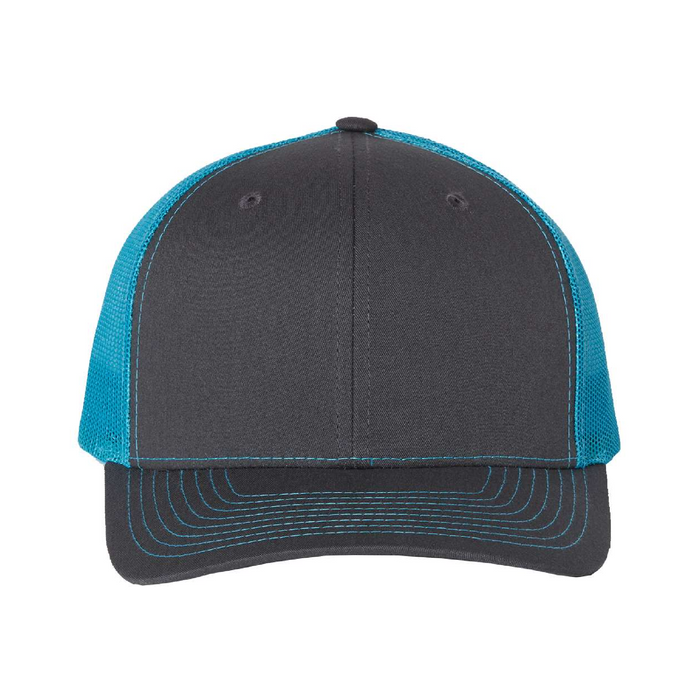 Front view of the Richardson Snapback Trucker Cap - 