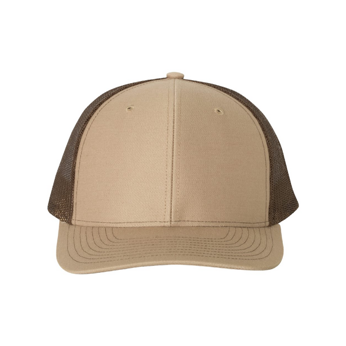 Front view of the Richardson Snapback Trucker Cap - 