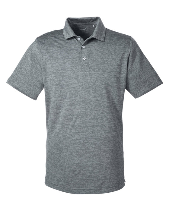 Front and Blank view of the Puma Golf Men's Icon Heather Polo