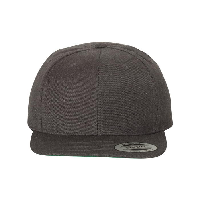 Front view of the Premium Flat Bill Snapback Cap - 