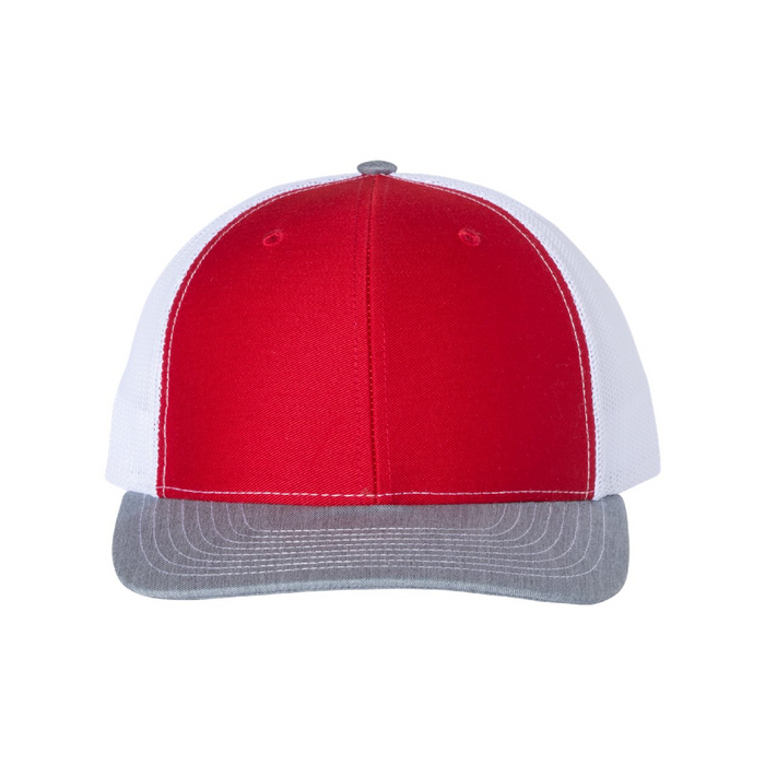 Front view of the Richardson Snapback Trucker Cap - 