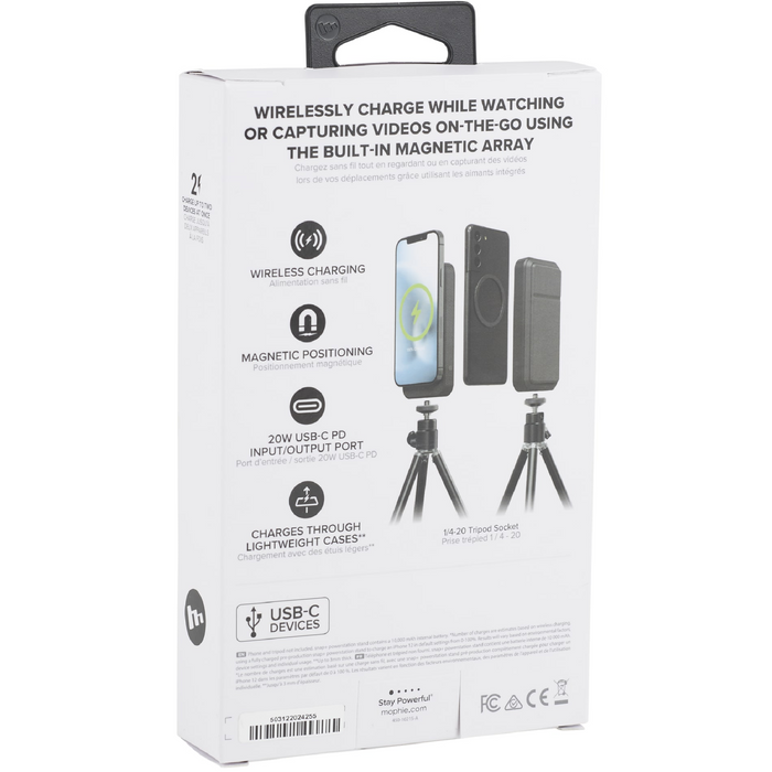 Back view of the mophie ® Snap + 10000 mAh Powerstation Stand