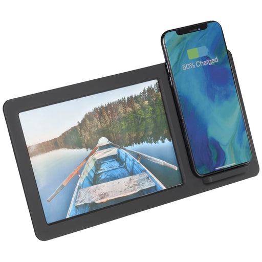 Angle-Right and Blank view of the Glimpse Photo Frame with Wireless Charging Pad